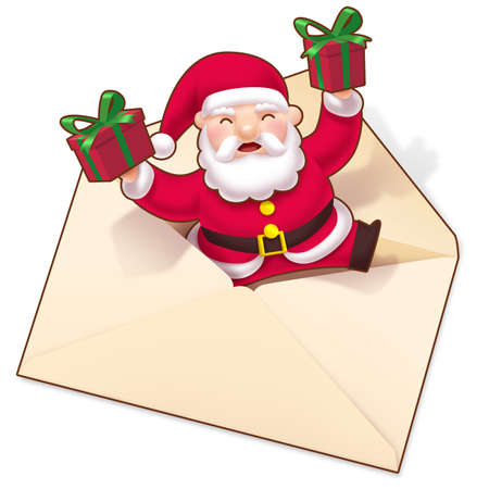 Season's greetings from Cute Santaの写真素材