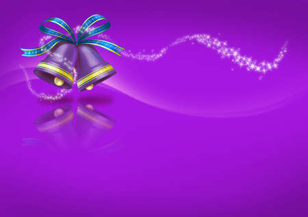 Christmas Bells on purple background の写真素材