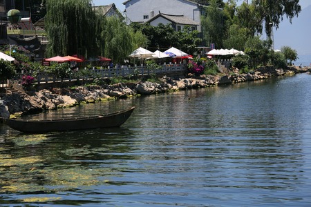 lakeside view at Yunnan daliのeditorial素材