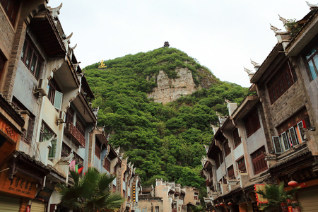 Old buildings in Zhenyuanのeditorial素材