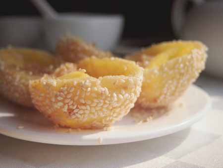 Cantonese dim sum sesame ballの写真素材