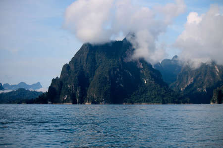Moutain on Chiewlarn Dam の写真素材