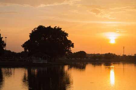 Sunset at the park in Thailand の写真素材