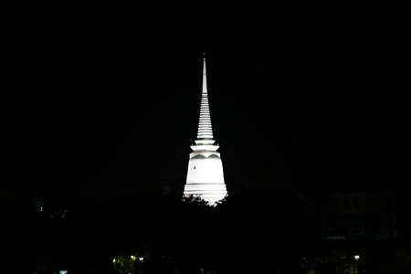 Temple at night in Bangkok の写真素材