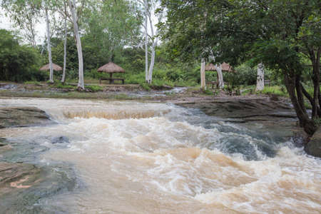 Waterfall in the forests in the northeast of Thailand.の写真素材