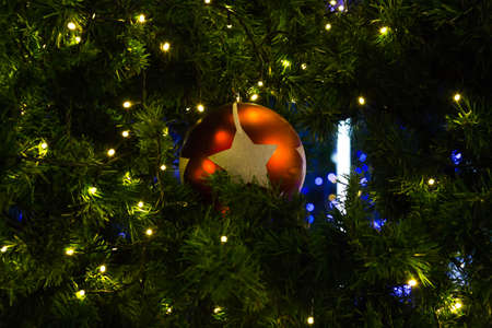 Christmas tree at night in Thailand.