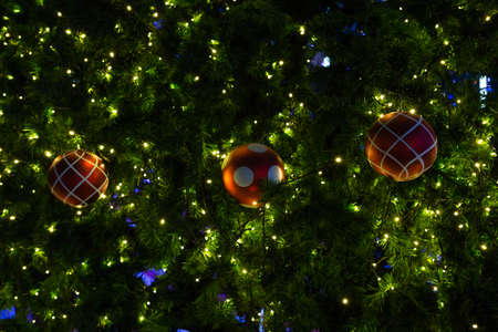 Christmas tree at night in Thailand.の写真素材