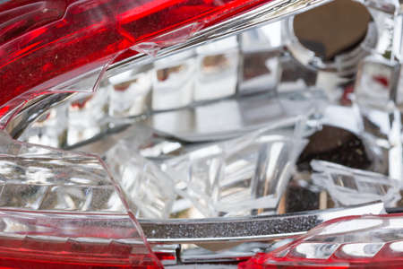 Cracks from being bumped the rear lights.の写真素材