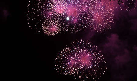 Fireworks at the festival at night.