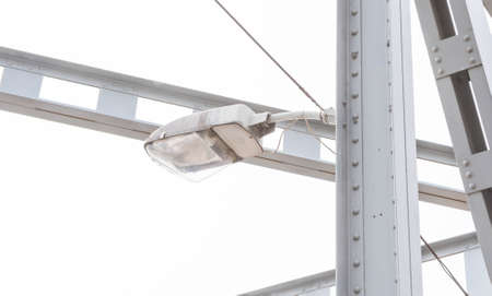 Lamps mounted on the pole of the bridge.の写真素材