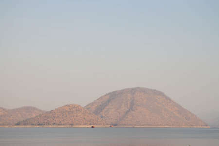 The dam is located on the mountain in Thailand.の写真素材