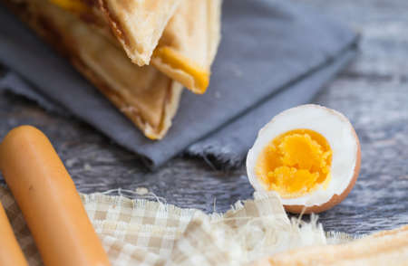 Fast food on the table in the morning.の写真素材