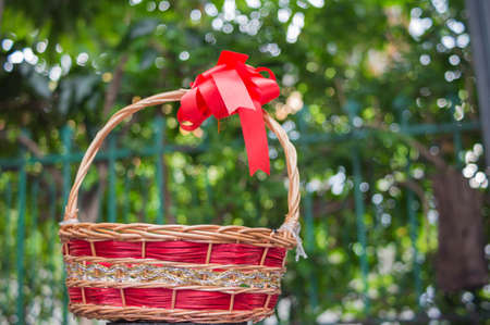 Gift baskets in outdoor gardens.の写真素材