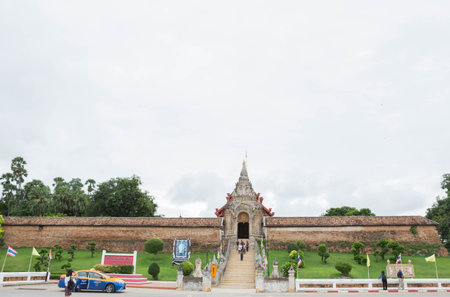 Lampang, Thailand JUL 20 : Wat Phrathat Lampang northern Thailand attractions on july 20, 2017のeditorial素材