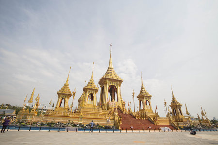 The funeral pyre of the king on the Sanam Luang.のeditorial素材