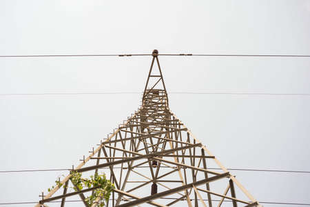 High voltage pole on the sky.の写真素材