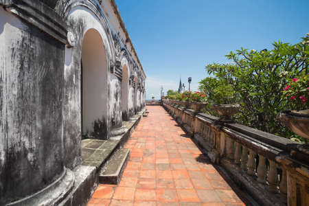 Walkway on the temple outdoor.の写真素材