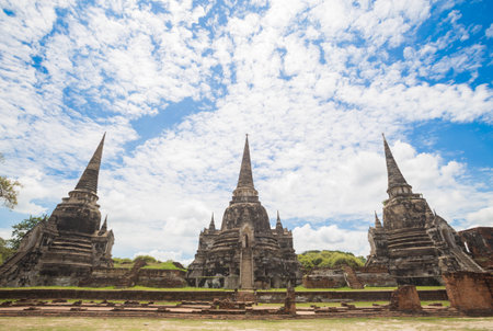 Wat Phra Si Sanphet in Ayutthaya province.のeditorial素材