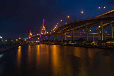 Bhumibol Bridge in Samut Prakarn Province.
