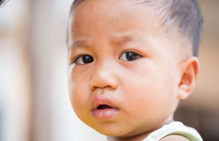 Photo close up child alone.の写真素材