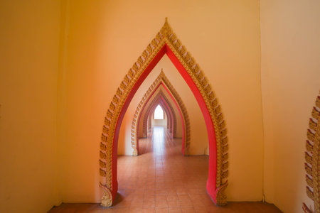 Door in pagoda of Wat Tham Sua.のeditorial素材