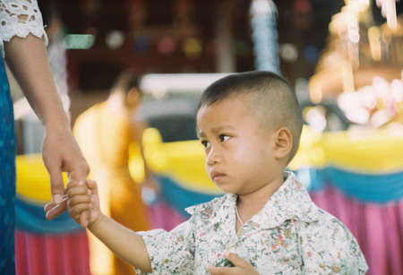 A boy portrait by film scand.の写真素材