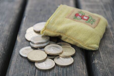euro outside the coin walletの写真素材