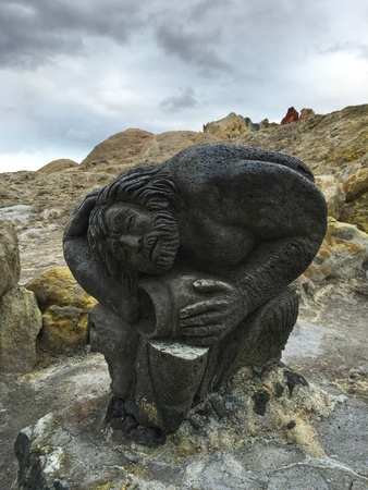 Lava sculpture, Vulcano island, Sicily, Italyの素材