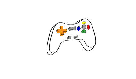 joystick icon Rounded squares button, on white background