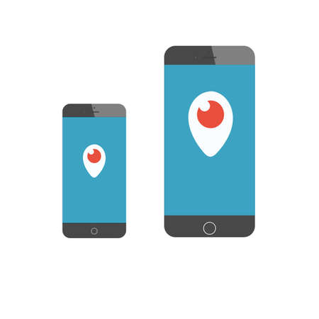 FEBRUARY 26, 2016 - Vector periscope icon on phone screen. Vector periscope.のイラスト素材