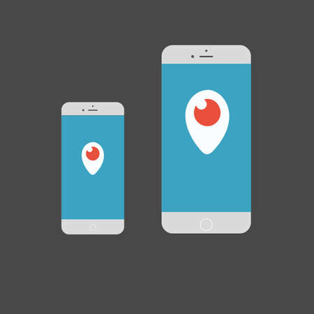 FEBRUARY 26, 2016 - Vector periscope icon on phone screen. Vector periscope.のイラスト素材