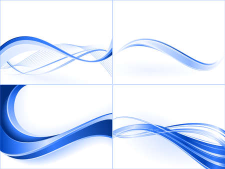 Blue wave templates. Blends,  linear gradients.のイラスト素材