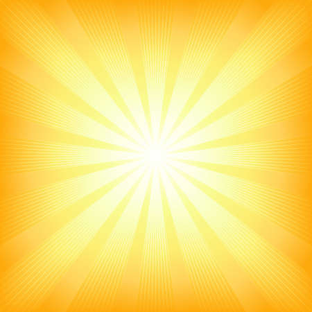 Square centered light burst from white to orange. Use of 6 global colors, blends, linear and radial gradients, clipping mask.のイラスト素材