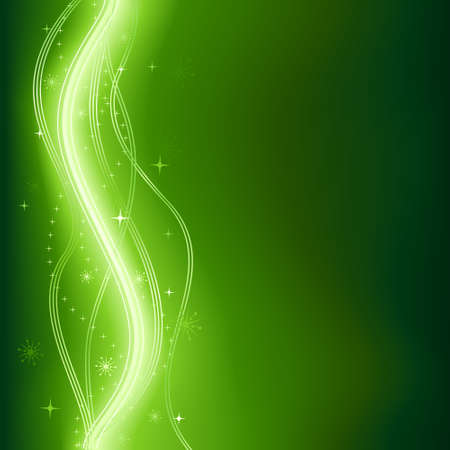 Green glowing vector phantasy background with stars.のイラスト素材