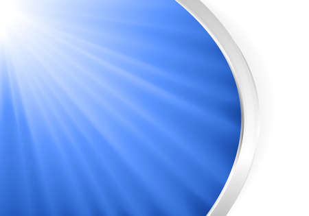 Abstract blue light burst with silver. Blue light burst with light coming from upper left corner. Abstract background. Use of blends, clipping masks, linear gradients and global colors.のイラスト素材