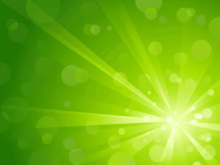Explosion of light with shiny light dots, striking abstract background in shades of green.のイラスト素材