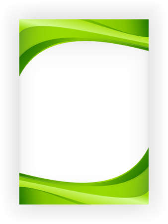 Green ecology wave business template.  Abstract background with copy space for text. Use of gradients, blends, global colors.のイラスト素材