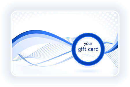 Beautiful gift / business card with wavy pattern in blue. Vectorのイラスト素材