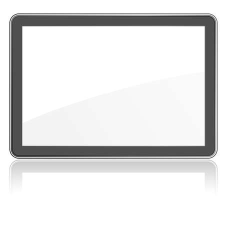 Horizontal flat digital screen with space for you text and reflection on white. Vector.のイラスト素材