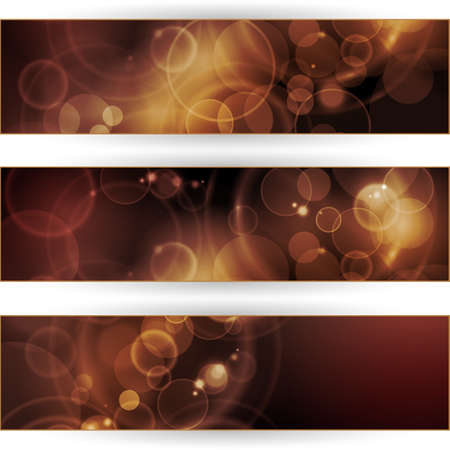 Vector header, banner set. Overlying semitransparent circular shapes forming a bokeh background with space for your text. Can be used on websites or flyers.のイラスト素材