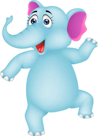 illustration of baby elephant dancingのイラスト素材