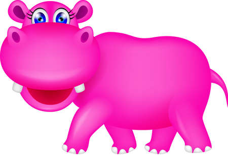 cute hippo cartoonのイラスト素材