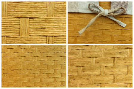 Wicker basket - detail of texture, collage
