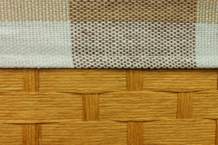 Wicker basket with textile - detail of texture