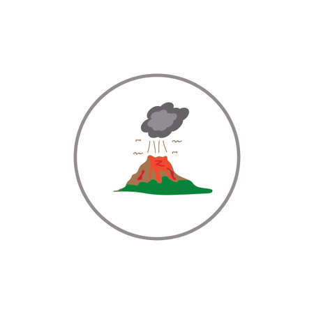 erupting mountain symbol vector design illustrationのイラスト素材