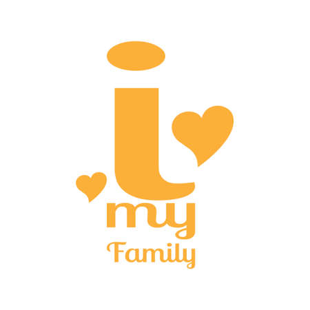 i my quote letter familyのイラスト素材