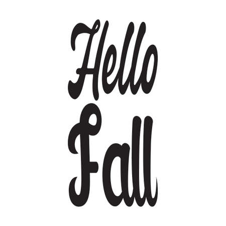 hello fall black letters quoteのイラスト素材