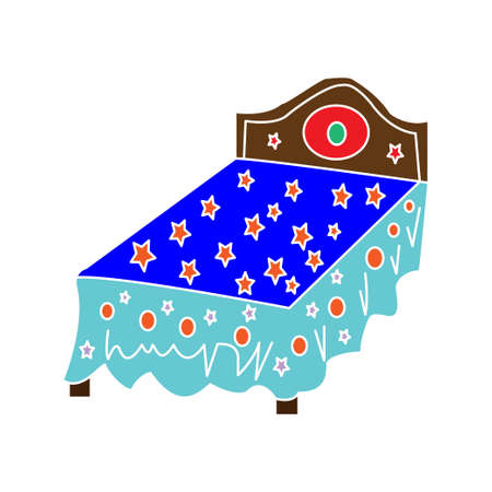 vector bed design illustrationのイラスト素材