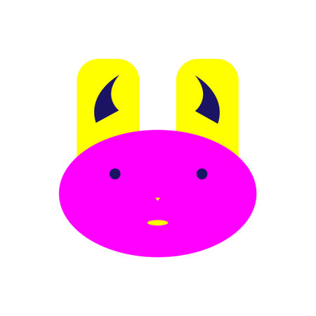 Bunny head colorful icon vector designのイラスト素材