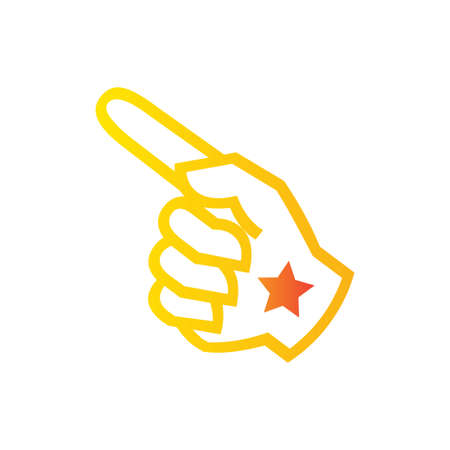 star index finger icon color illustration vector designのイラスト素材